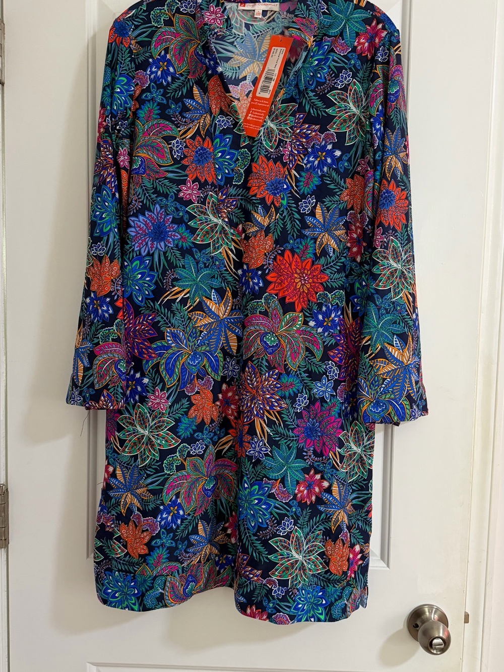 Jude Connally Navy Multi Floral Long Sleeve Dress